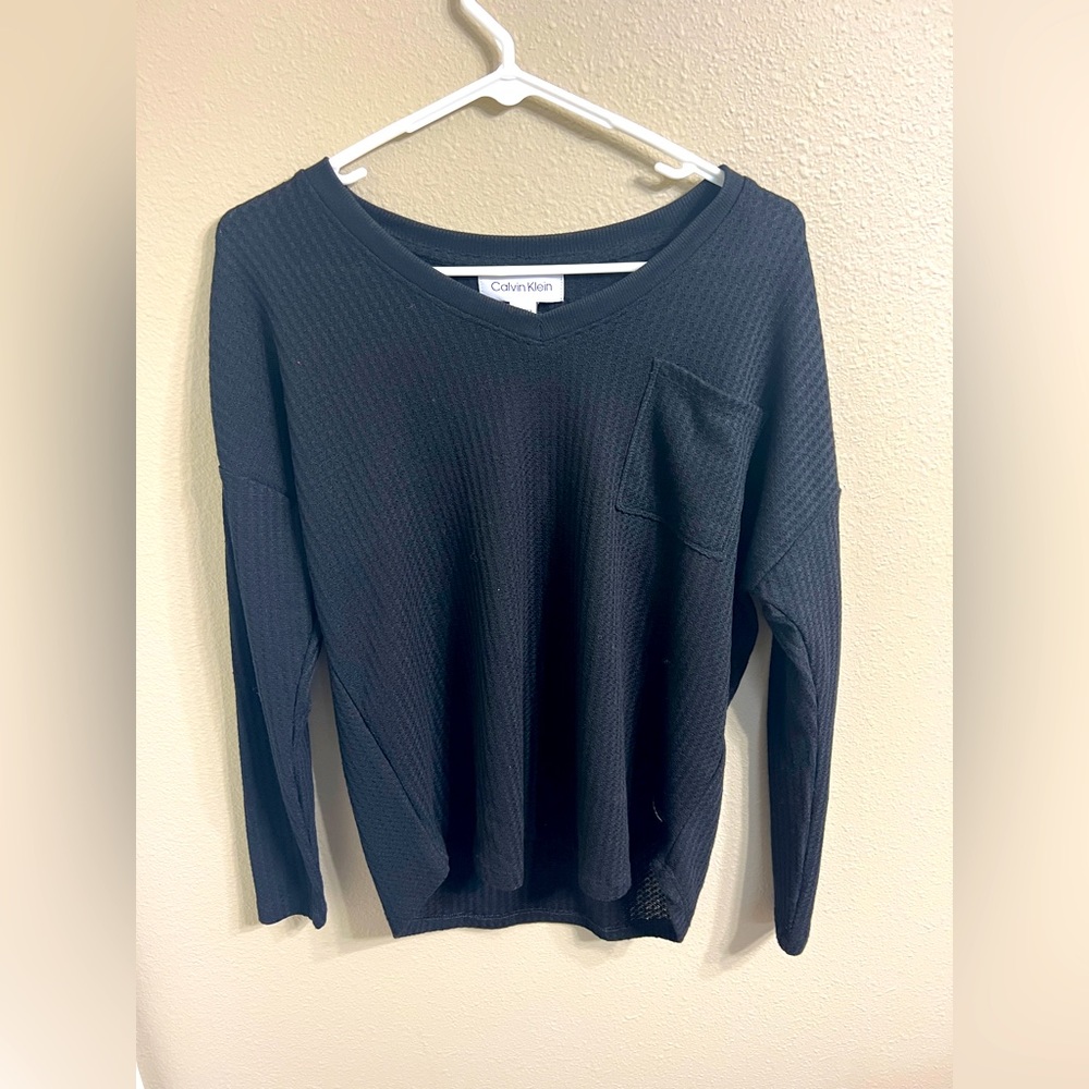 Women’s Calvin Klein Black Honeycomb XS Sweater
